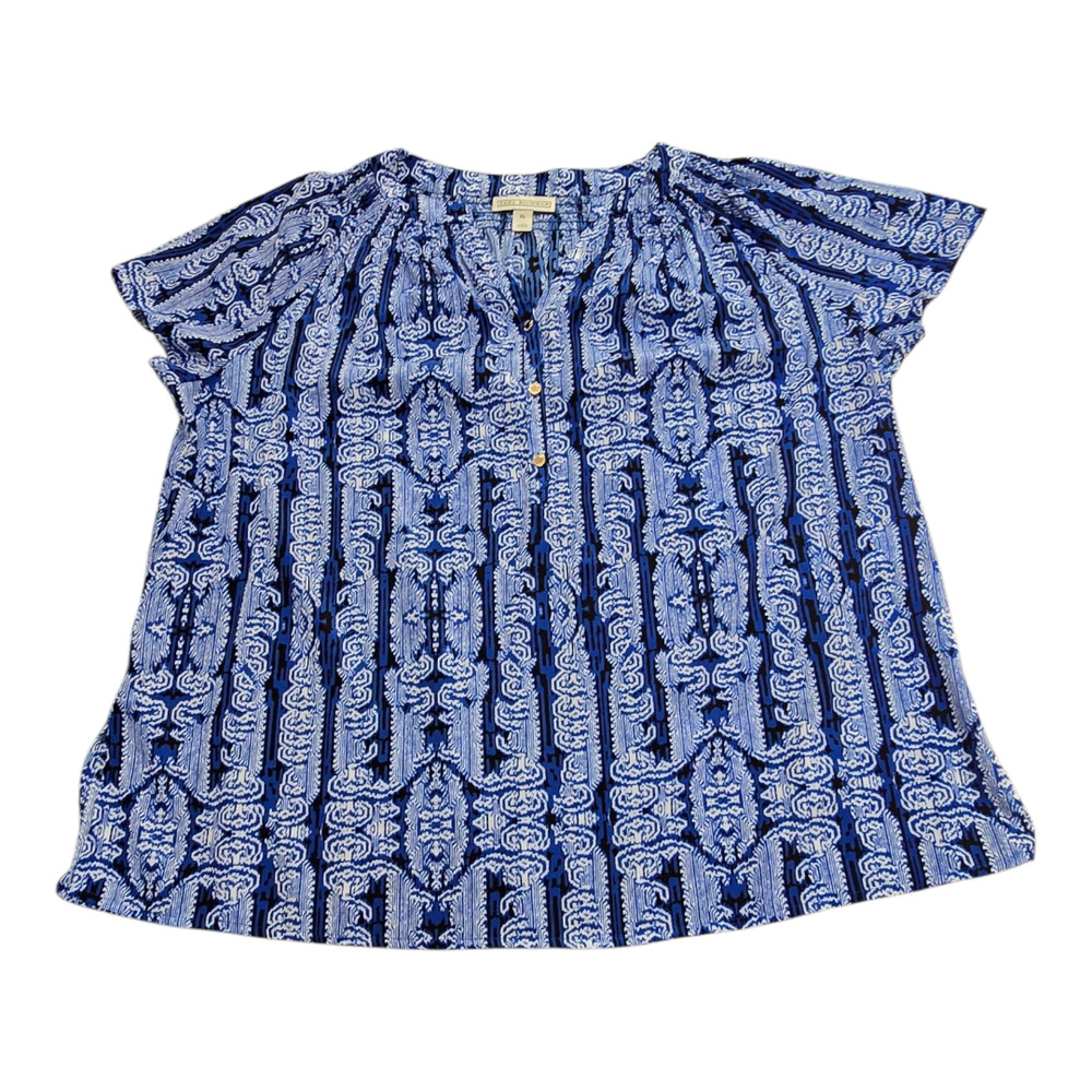 Dana Buchman Short Sleeve Blouse Blue XL